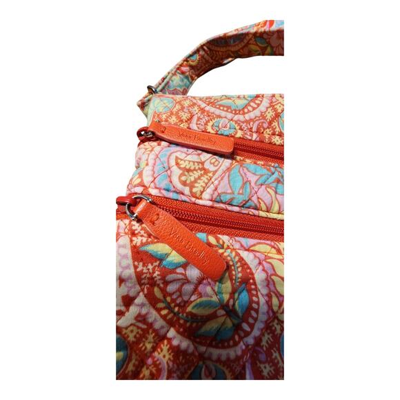 Vera Bradley Triple Zip Hipster Purse Bag, Paisley in Paradise, Red Pink Blue - Picture 3 of 8